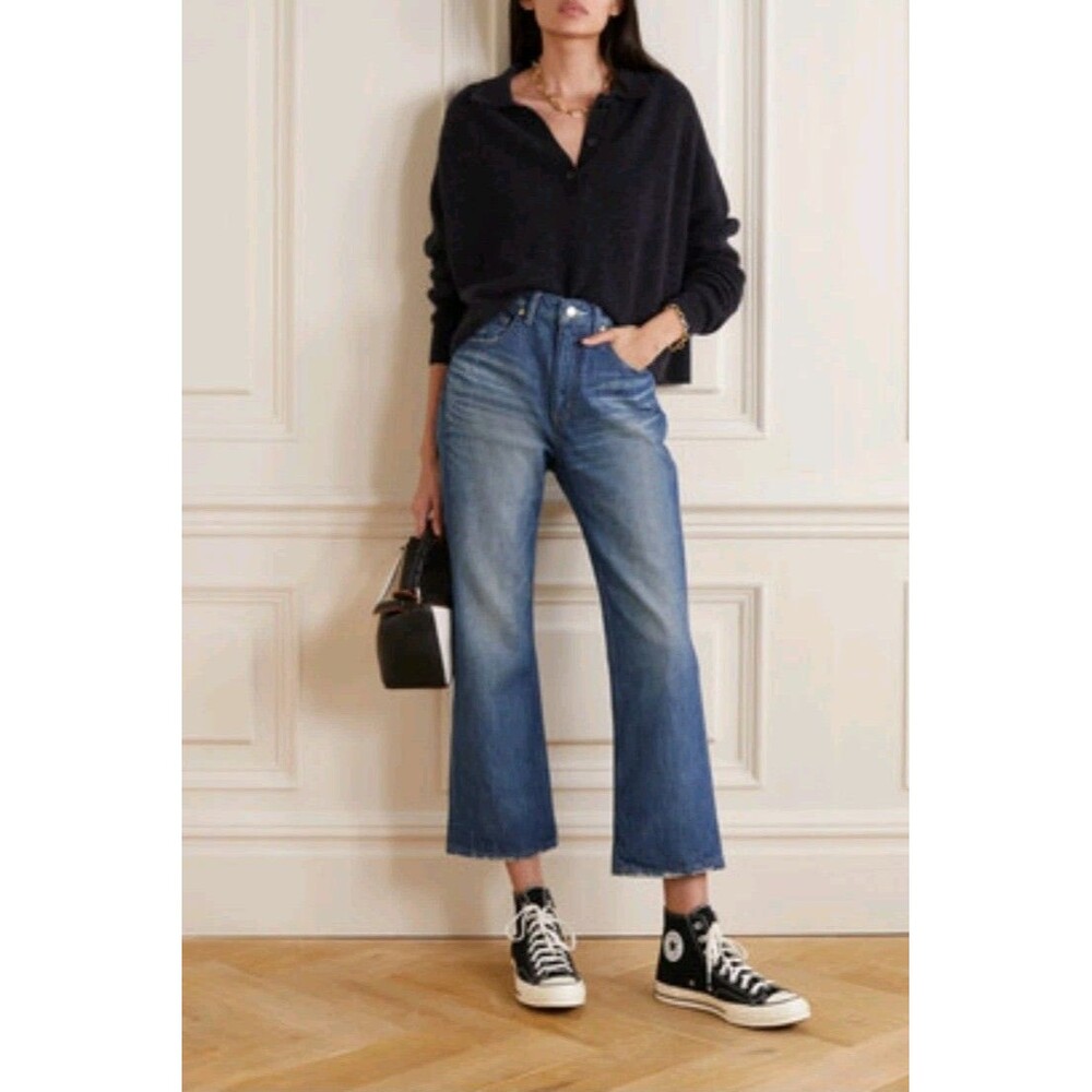 Tu Es Mon Tresor Denim Moonstone High Rise Bootcut Jeans Blue Sz 26 Flare Japan